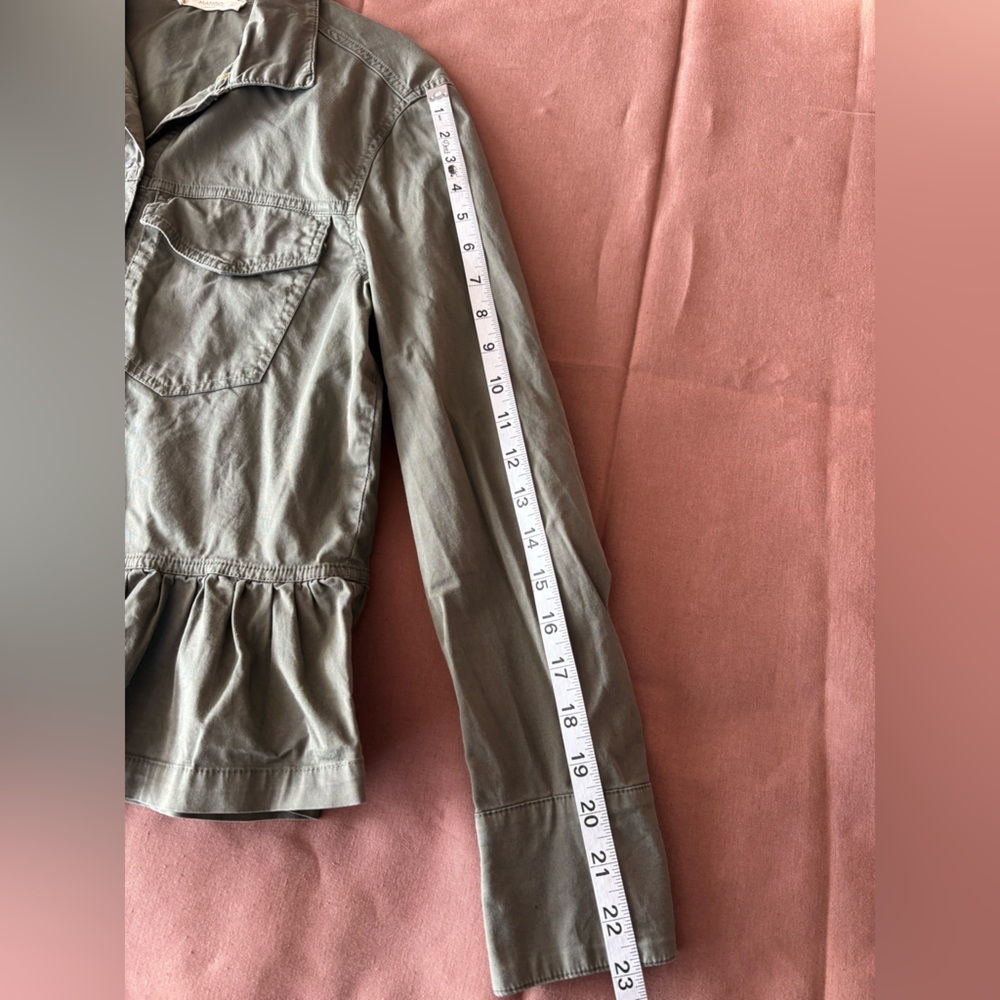 Mango LOVE Patch Olive Green Jacket - image 9